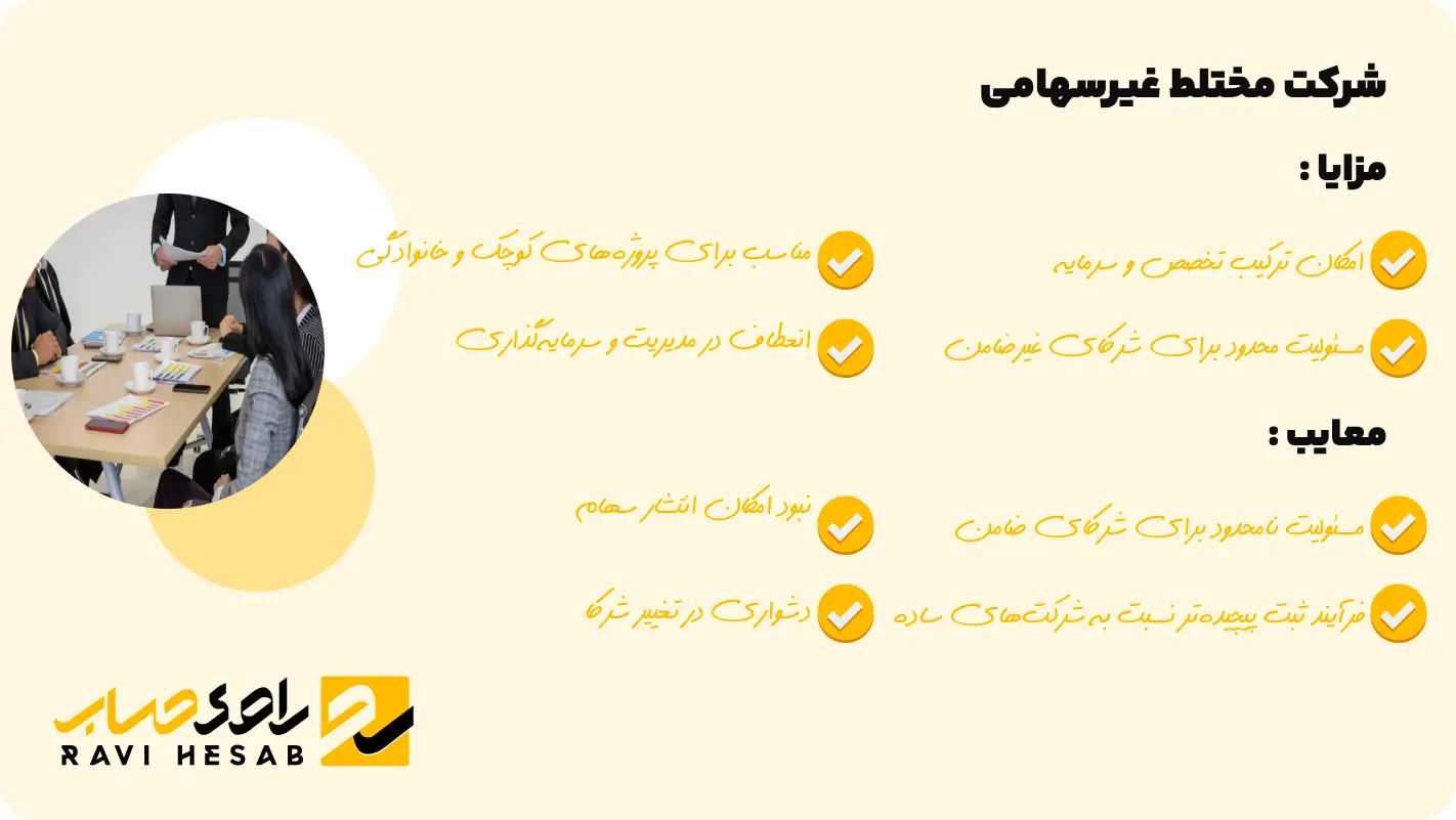 مزایا و معایب شرکت مختلط غیرسهامی
